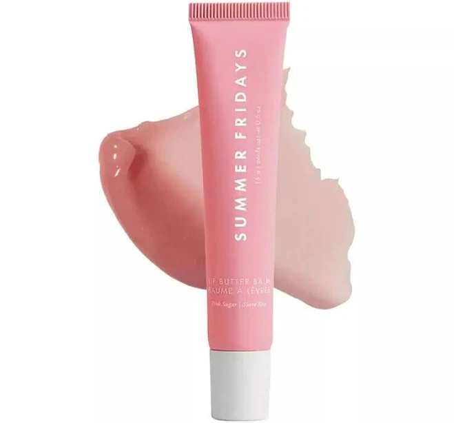Summer Fridays Pink Sugar Lip Butter Balm 0.5 Oz For Instant Shine And
