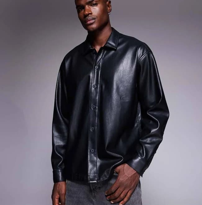 ASOS Oversized Faux Leather Shirt