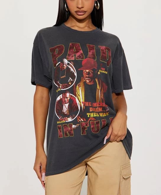 Fashion Nova Oversized Washed Short Sleeve Graphic T-Shirt
