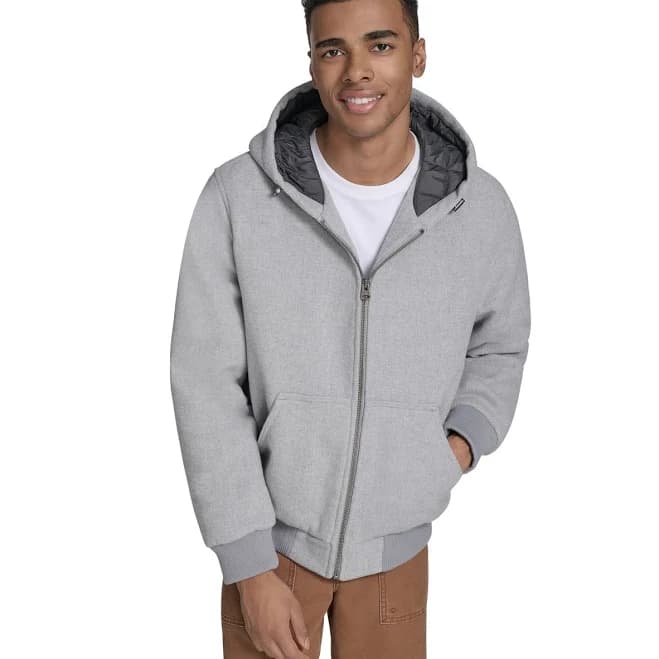 Levi's Men's Wool-Blend Hooded Bomber Jacket