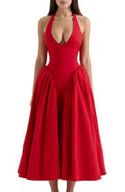 HOUSE OF CB Marilyn Halter Midi Dress | Nordstrom