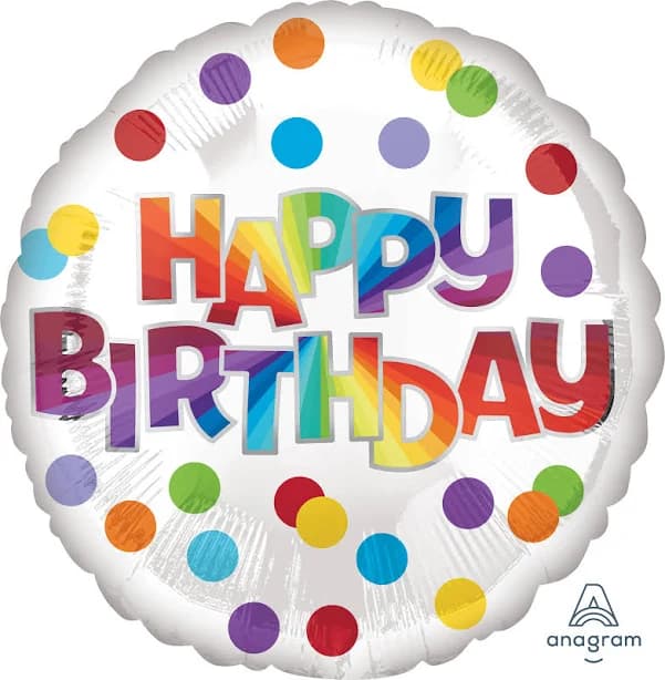 Happy Birthday Dots of Color Balloon