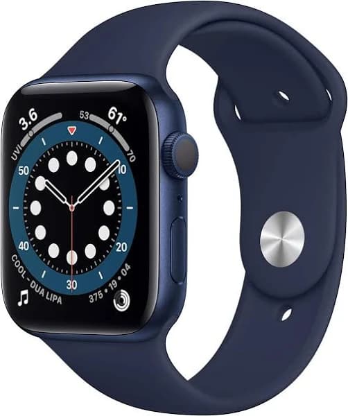 Apple Watch Series 6 40mm 44mm GPS + WiFi + Bluetooth Smartwatch | Black Silicone Band | Aluminum Case | 32 GB | Apple Watch OS | iOS