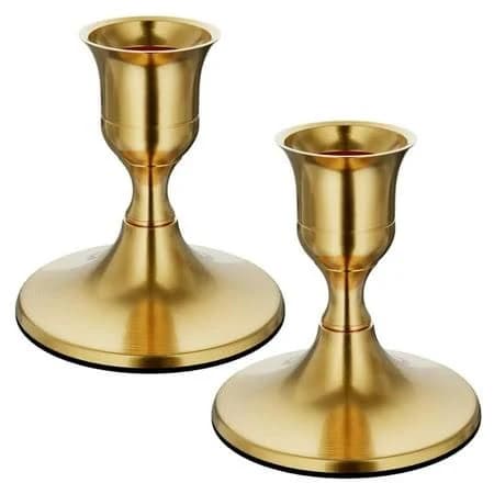 Vintage Brass Gold Taper Candle Holders Set of 2