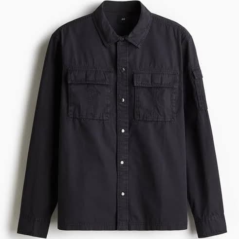 H&M Men's Regular-Fit Utility Overshirt