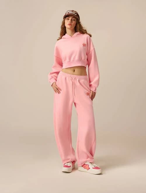Aelfric Eden Women's Cloud Essential Fleece Cropped Hoodie Set