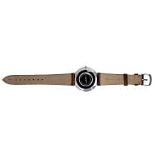 Hammacher Schlemmer Watch Silver Case Textured White Dial Brown Crocodile Strap - Etsy