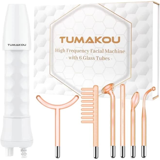 High Frequency Wand TUMAKOU 6 IN1 Portable Neon High Frequency Facial Skin Tightening Wand Machine