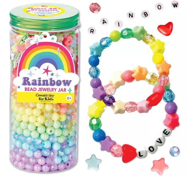 A.W. Faber-Castell USA Rainbow Bead Jewelry Jar Craft Kit