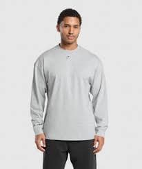 Gymshark EST 2012 Long Sleeve T-Shirt - Light Grey Core Marl | Gymshark