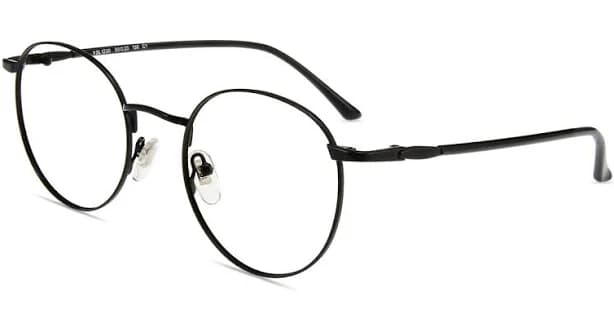 Firmoo Black Round Prescription Glasses Metal Frame YSL1230