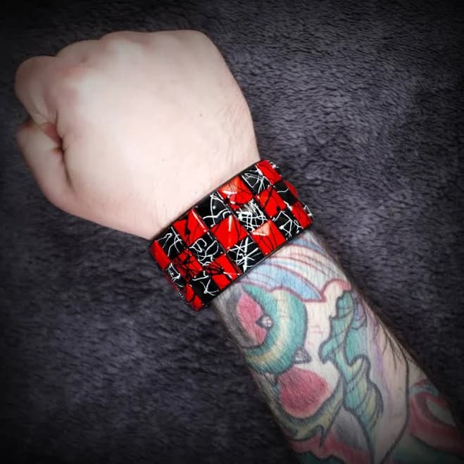 Red and Black Checkered Wristband