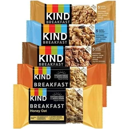 Kind Breakfast Bars Variety 6 Flavors Dark Chocolate Blueberry Almond Honey Oat Peanut Butter Almond Butter