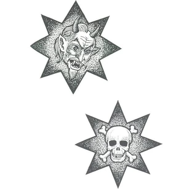 Demon & Skull Stars Temporary Tattoo