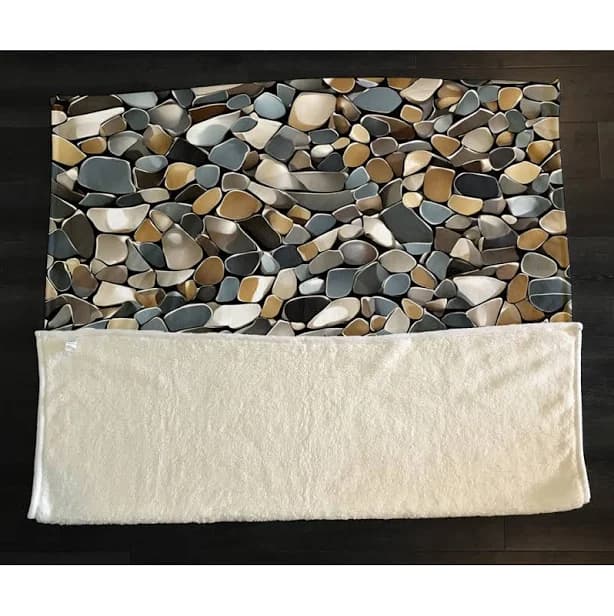 Deja Blue Studios Throw Blanket - Brown/Blue/Gray, 51" W x 60" L, Microfiber/Fleece, Geometric Shapes