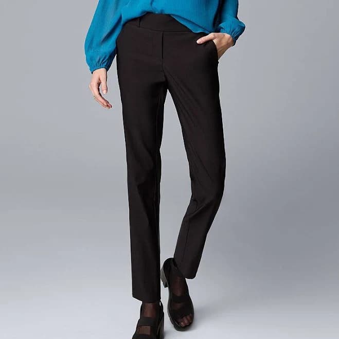 Women's Simply Vera Vera Wang Modern Fit Polished Twill Ankle Pants, Size: Small, Black
