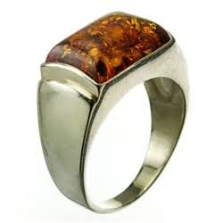 Honey Amber Rectangular Cut Ring