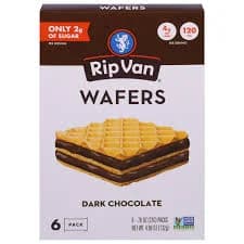 Rip Van Wafels Wafers, Dark Chocolate, 6 Pack