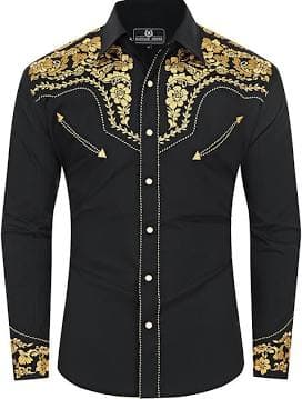Men's Embroidered Western Dress Shirt