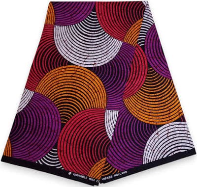 African Print Concentric Circle Design Fabric