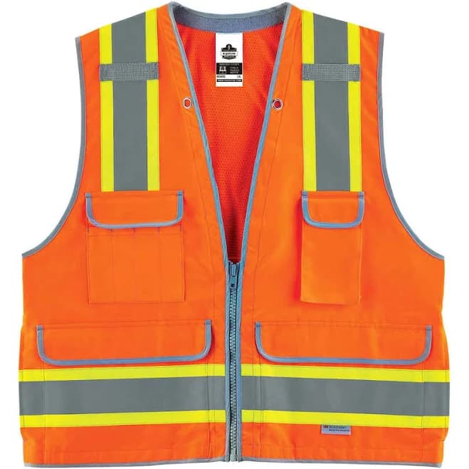 Ergodyne GloWear 8254HDZ Class 2 Heavy-Duty Surveyors Zipper Vest