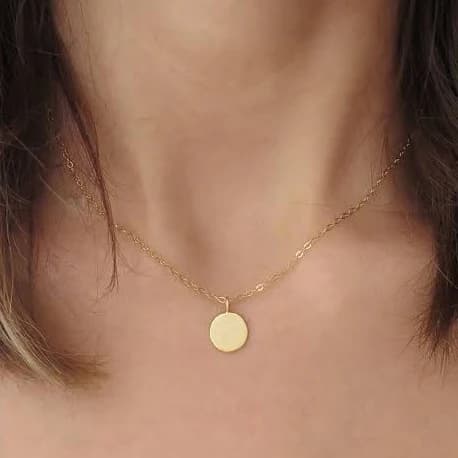Dainty Gold Coin Pendant Necklace