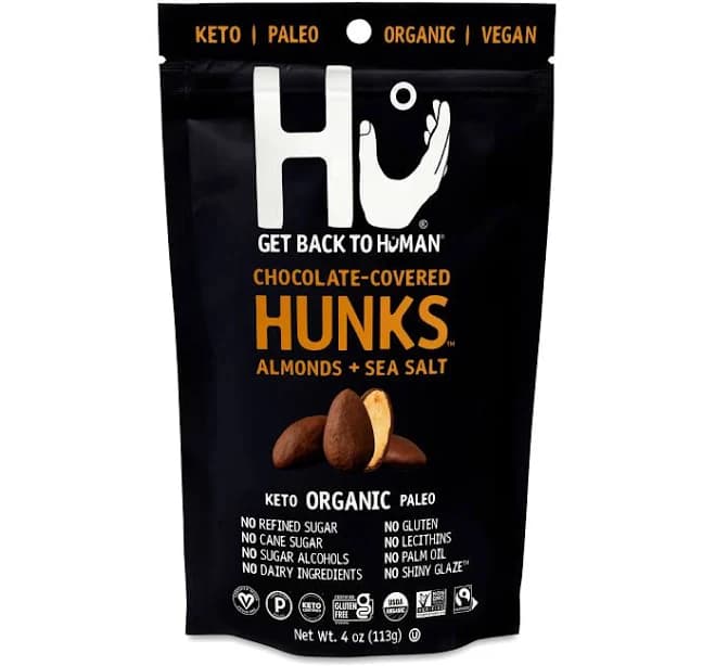Hu Chocolate-Covered Hunks, Almonds + Sea Salt 4 oz pouch