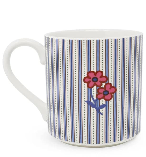 Vera Bradley Ceramic Mug Rachel Ditsy Stripe