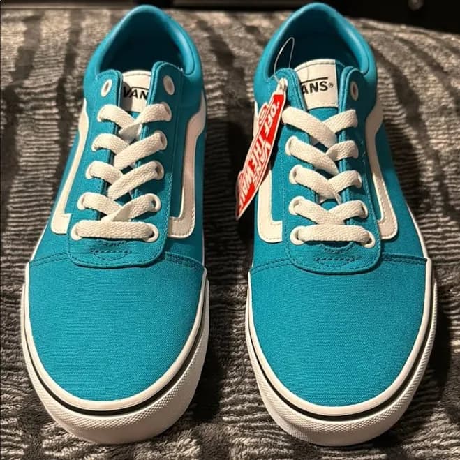 Vans Shoes | Vans Teal/Blue And White Old Skool Sneakers | Color: Blue/White | Size: 10 | Zoeyroberta's Closet