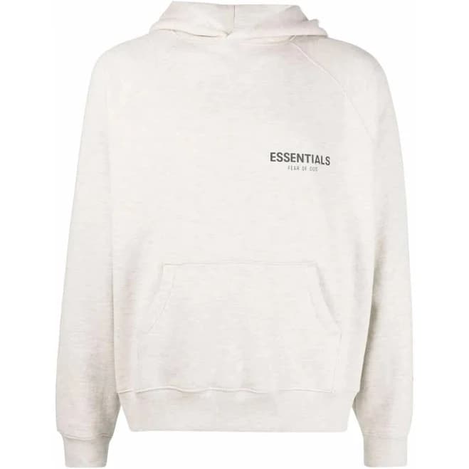 FEAR OF GOD ESSENTIALS - logo-print hoodie - men - Cotton/Polyester - M - Neutrals