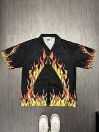 Japanese Brand × Streetwear × Vintage Vintage Berto Lucci Creazione Black Shirt Flame Tatoo Shirt | Grailed