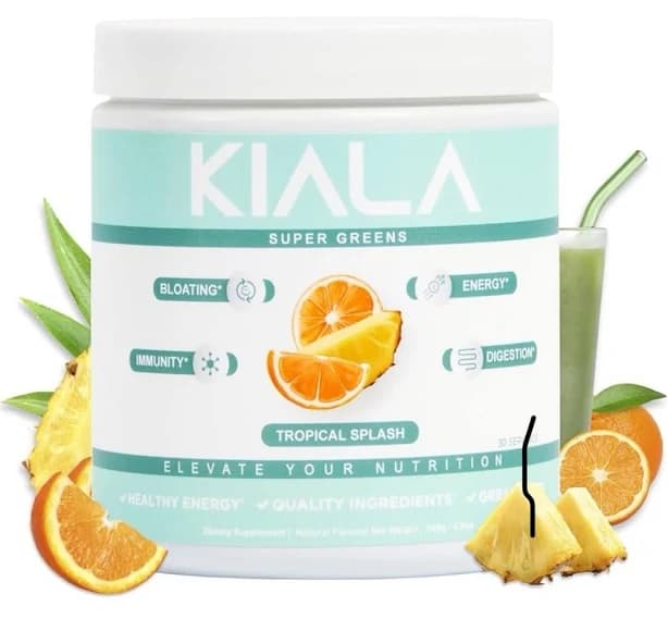 Kiala Super Greens Powder Tropical Splash 30 Servings
