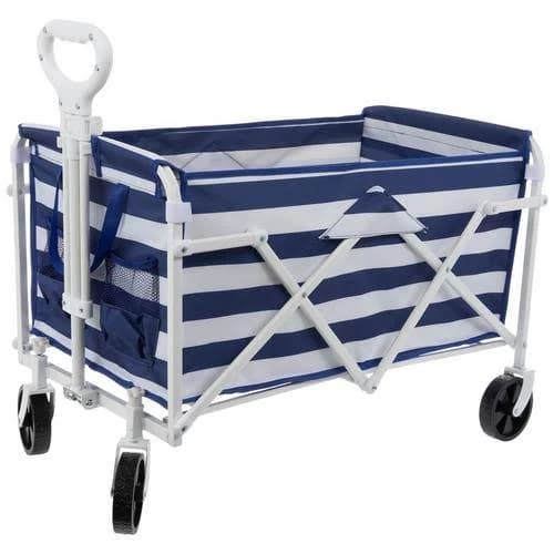Blue & White Striped Folding Wagon