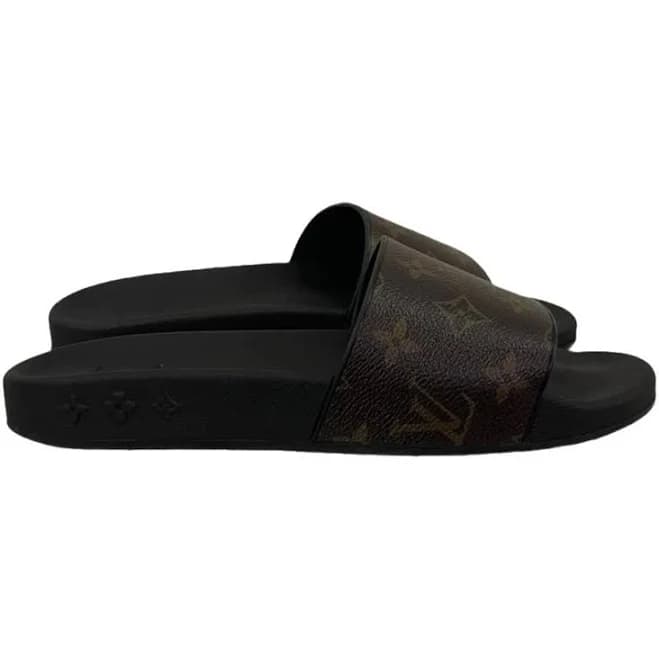 LOUIS VUITTON Monogram Canvas Slide Sandals Size 38.5 IT