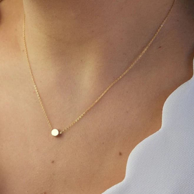 Tiny Disk Pendant Necklace
