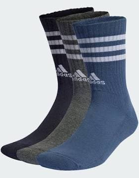 adidas 3-Stripes Cushioned Crew Socks (3 Pairs)