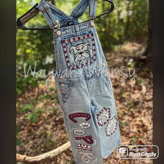 Handpainted Denim Overalls