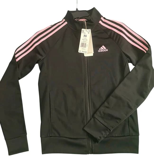 Adidas Jacket Women Extra Small Black Pink Track Jacket