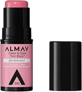 Almay Lip and Cheek Tint, Color & Care Tint Stick, Multi-Use Moisturizing Blush and Lip Color, Dewy Finish, Stocking Stuffer, 300 Rose Flush, 0.25 oz