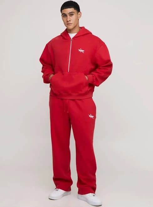boohooMAN Men's Oversized Boxy M Star Hoodie & Baggy Jogger Tracksuit