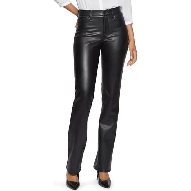 NYDJ Women's Faux Leather Marilyn Straight Pants