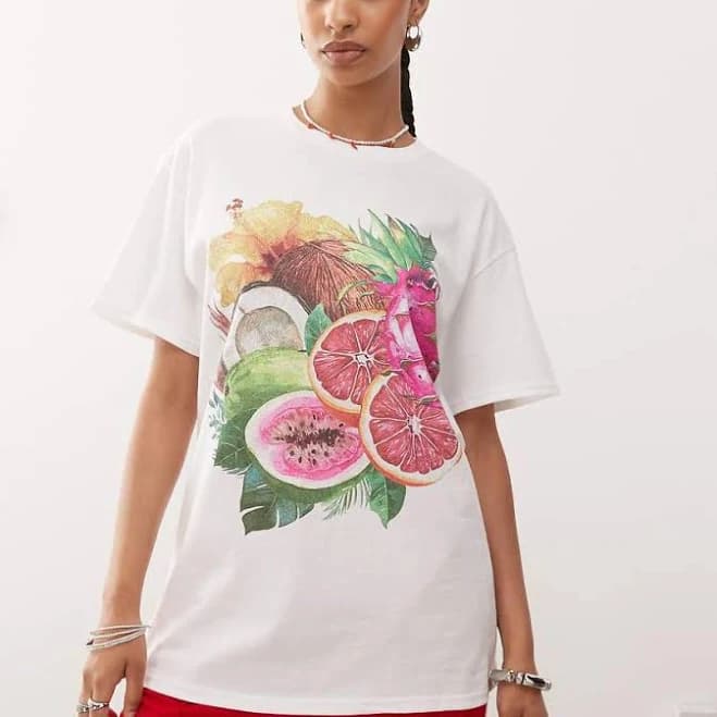 COLLUSION Oversized Fruit Graphic T-Shirt