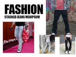 EVEDESIGN Y2K Stacked Jeans for Men - Slim Fit, Skinny and Ripped Streetwear Pants Black at Amazon Men's Clothing store