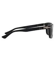 Persol PO3048S Matte Black Rectangular Sunglasses - Polarized Glass Lenses, 58mm, Made In Italy
