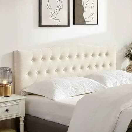 Weture Tufted Upholstered Arched King Headboard