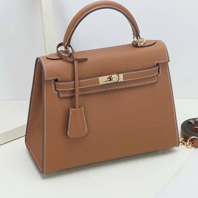 Epsom Leather Top Handle Bag with Gold Hardware