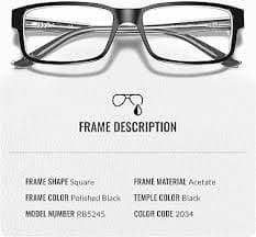 Ray-Ban RB5245 Square Shape Acetate Eyeglasses with Official Eyewear Kit at Amazon Men's Clothing store