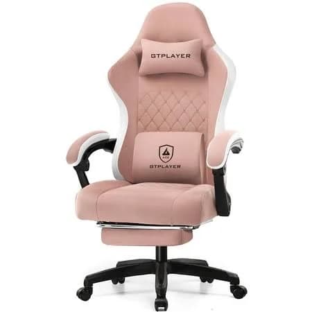 GTPLAYER Ergonomic High Back Pocket Spring Cushion Gaming Chair with Footrest and Linkage Armrests