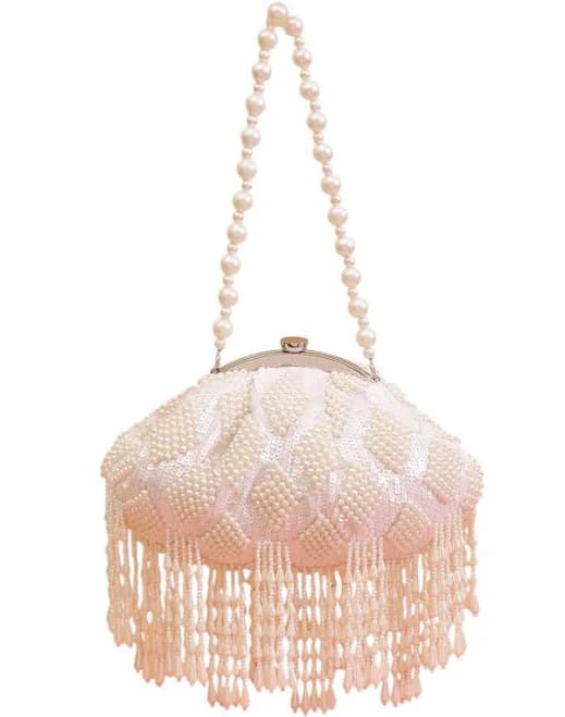 Pearl Fringe Clutch Bag