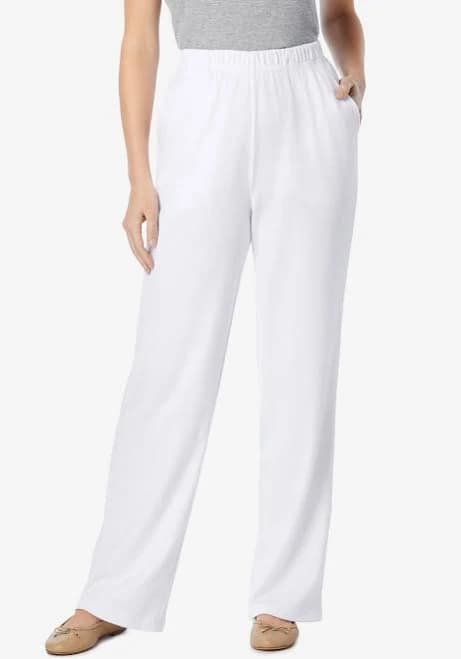 Plus Size Woman 7-Day Knit Wide-Leg Pull-On Pants by Woman Within